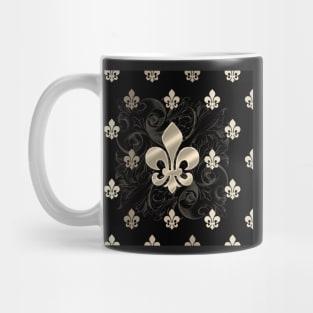 Fleur de Lys-Black & Gold Mug